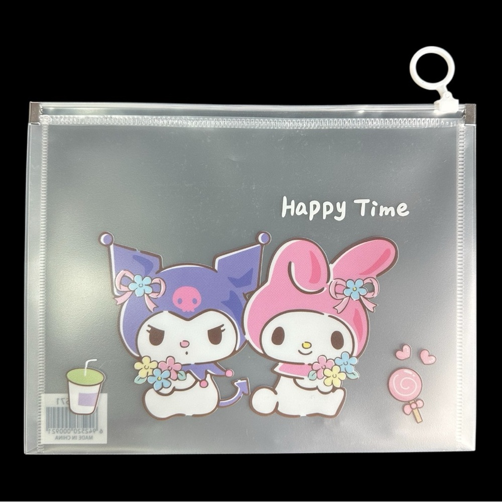 KUROMI & MY MELODY Heavy Duty Ziplock Folder 9.5”x7.5”